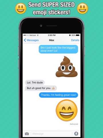 Screenshot #4 pour Super Sized Emoji - Big Emoticon Stickers for Messaging and Texting