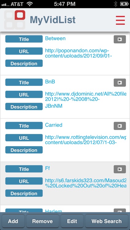 My Vid List