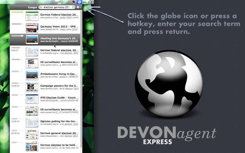 Screenshot #1 pour DEVONagent Express