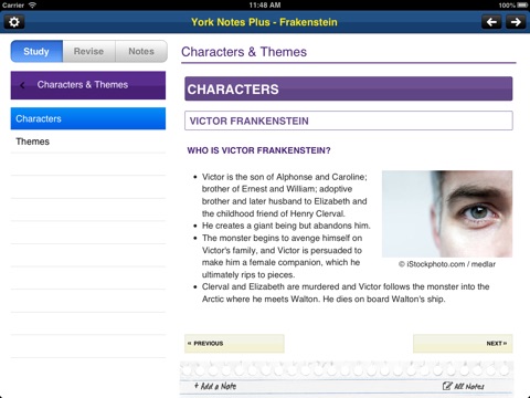 Frankenstein York Notes AS and A2 for iPad screenshot 2