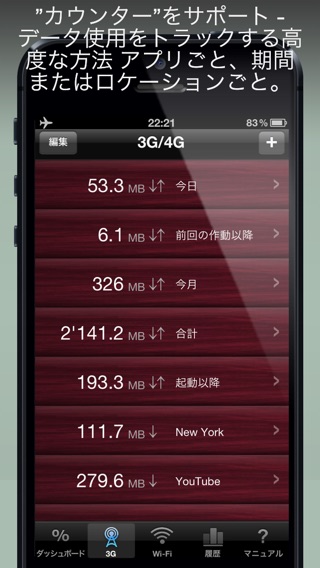 転送量メーター (Download Meter for Wi-Fi & LTE/4G//3G/EDGE/Wi-Fi)のおすすめ画像2