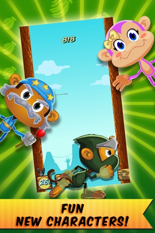 Clumsy Monkey - Ninja and Wizard Monkeys Race to the Rooftops screenshot 4