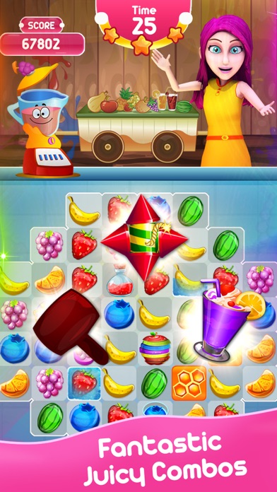 Screenshot #3 pour Fruit Juice Rush. Splash Salad In The Smash Puzzle For Sugar Ninjas