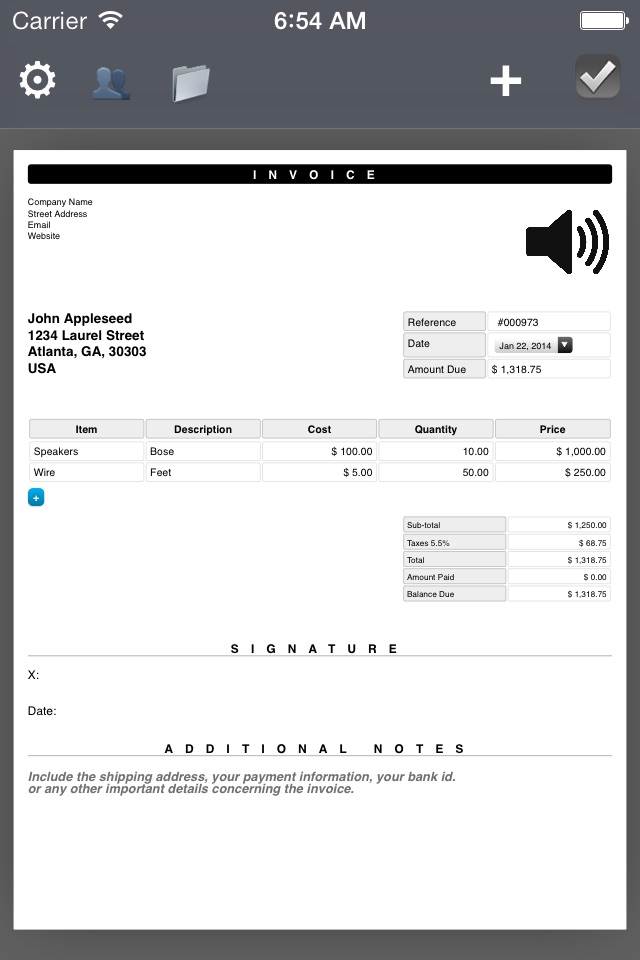PDF Invoice Generator : Quick and Easy invoicing template app for the mobile freelancers screenshot 3