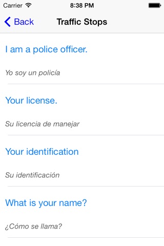 Spanish For Police - Audio Phrasebook screenshot 2