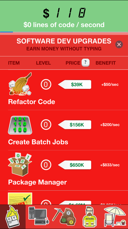#2. CodeForCash - Software Developer Coding Simulator Game (iOS) 由: Lazily Inspired