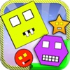 Geometry monster box Puzzler  - Tap-ed & poped the colorful Geometrical boxed play-ful Brain challenge-d Free impossible puzzle game