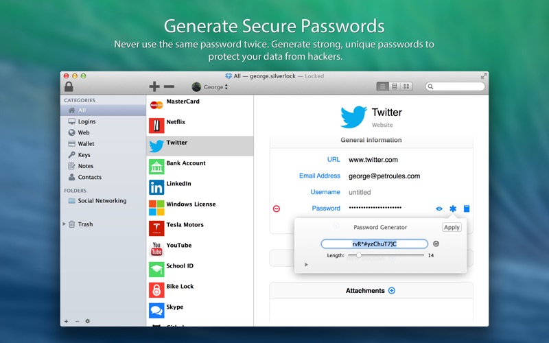 Screenshot #3 pour Silverlock - Password Manager & Secure Digital Wallet