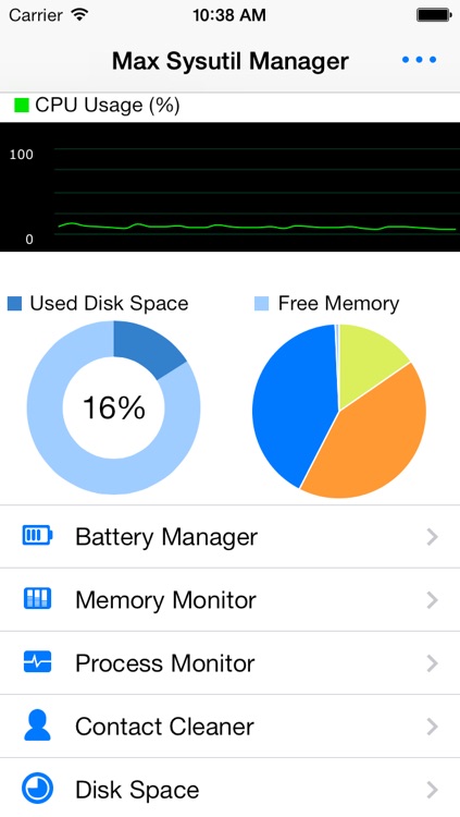 Utility Pro- Contact Manager, Battery & Memory Monitor