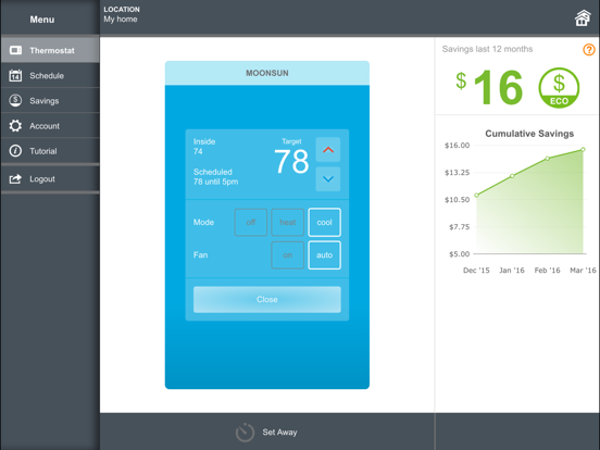 Smart Thermostat by NV Energy iPad screenshot
