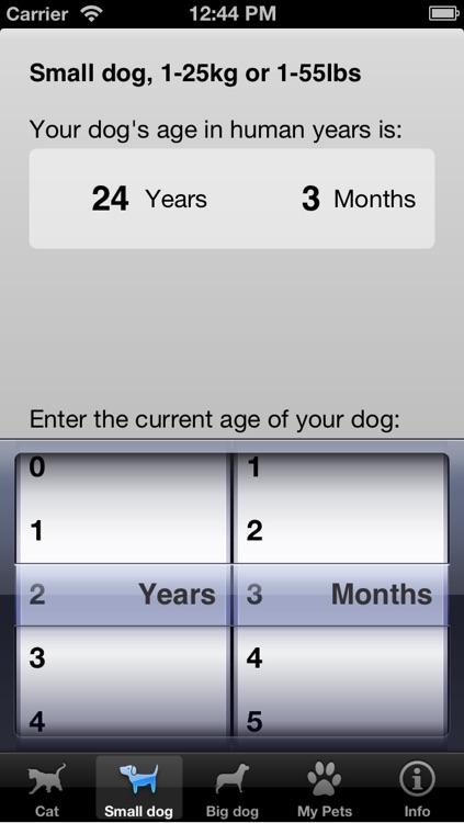 Cat&Dog Age Calculator