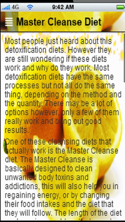 GreatApp - for Master Cleanse Diet Edition:The Master Cleanse and the Lemonade Diet+ screenshot-4
