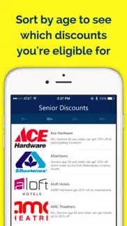 senior discounts — money saving guide iphone screenshot 1