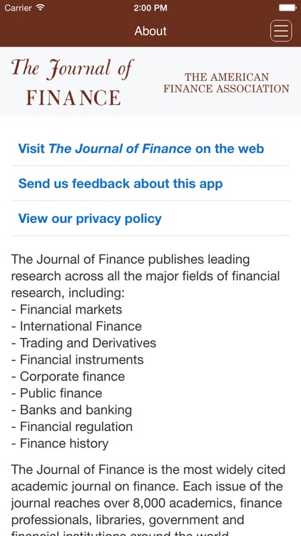 The Journal of Finance