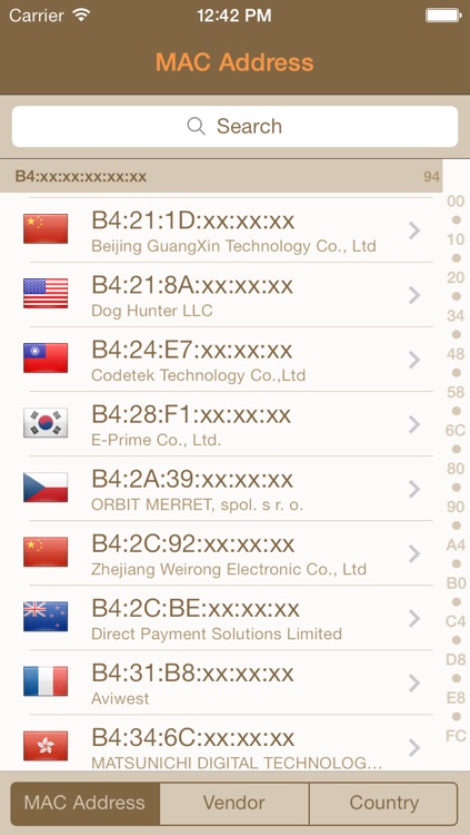 MAC Vendor - MAC address searcher
