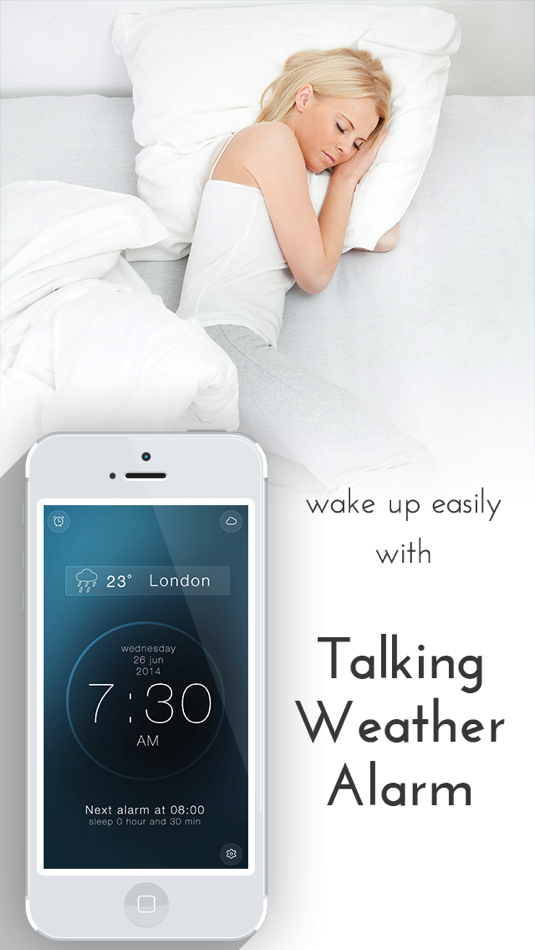 #1. Talking Weather alarm clock (iOS) Podle: Luca Perino