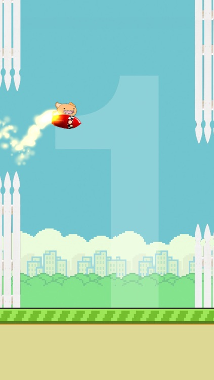 Flappy Rocket Cat - he's got a rocket to go after the bird!