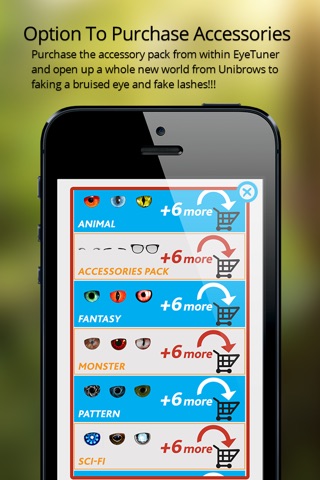 EyeTuner Photo Editor - Giving you a facetune and superimpose cat, zombie and other eyes onto yours! screenshot 4
