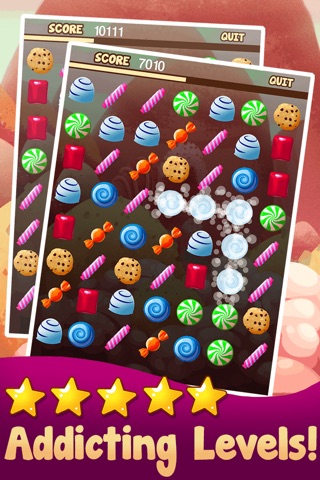 Match-3 Candy Land Puzzle - Super-Market Of Diamonds And Stars screenshot 2