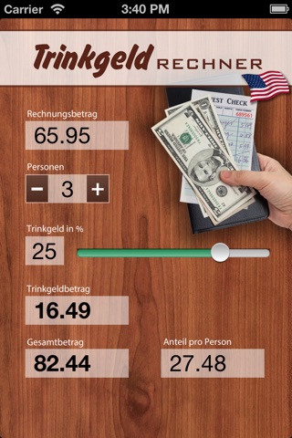 Trinkgeld-Rechner USA screenshot 2
