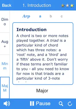 Game screenshot Chordelia Triad Tutor - learn to hear Major, Minor, Augmented and Diminished chords - for the beginner and advanced musician who plays Guitar, Ukulele, Sax and more mod apk