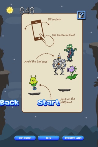 Doodle Alien vs Zombies Jump Game - Heads Up While Also Killing The Pacific Rim Plants! screenshot 4