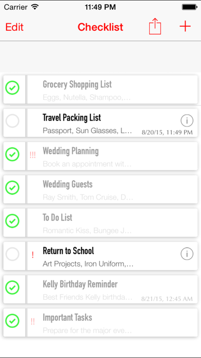 Screenshot #1 pour Simple Checklist - To Do List with Task Reminder