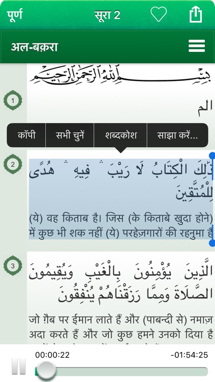 Quran Audio mp3 in Hindi (Lite)