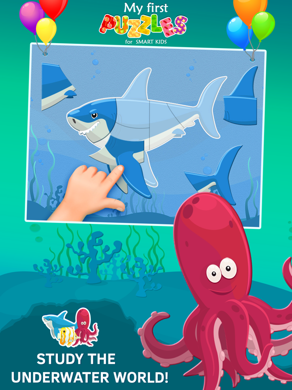 Animated Fish Jigsaw Puzzles for Kids and Toddlers iPad screenshot