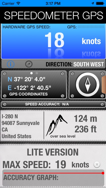Speedometer GPS - with Altimeter, Chronometer and Location Tracking screenshot-4