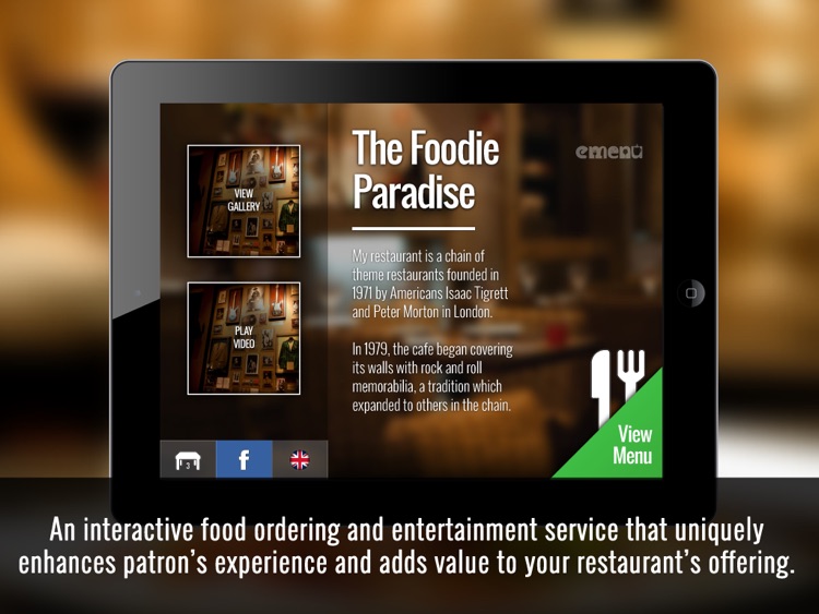 eMenu System – Close the Leaf, Open the Tab!