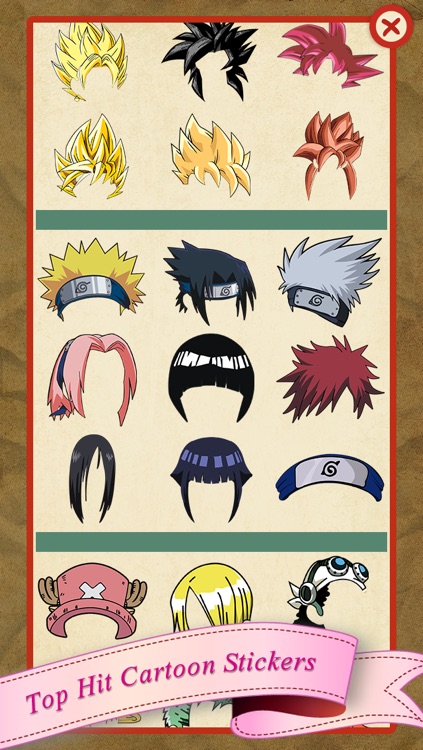 Manga Sticker Camera Hd Super Saiyan Goku Ninja Naruto Luffy One Piece Hair Edition By Pittaya Sattaboon