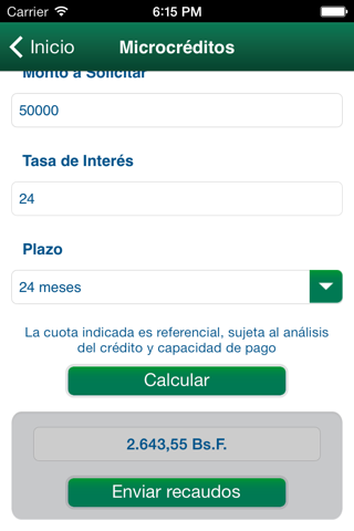 Calculadora Banesco screenshot 3