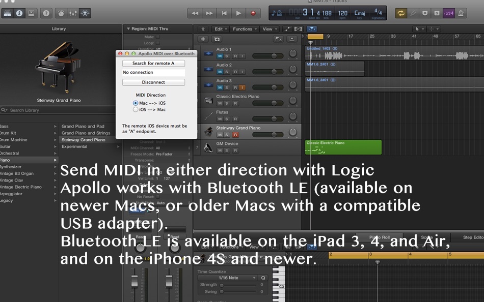 #1. Apollo MIDI over Bluetooth (macOS) Podle: Secret Base Design