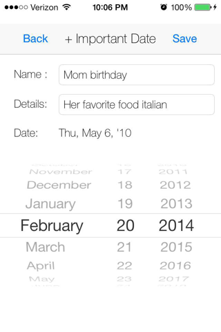 My Important Dates screenshot 2