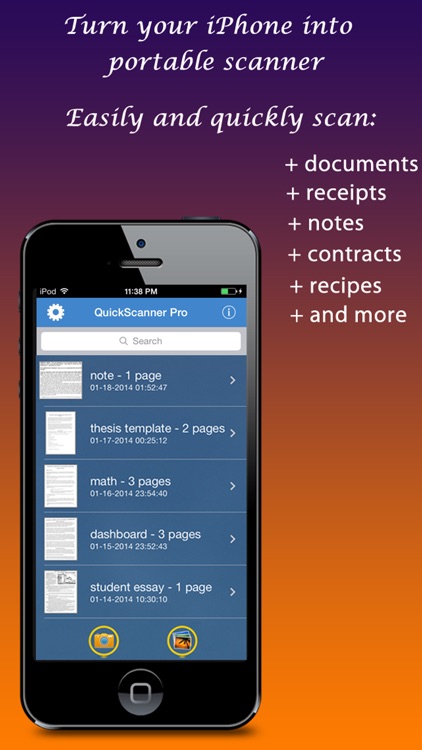 Quick Scanner Free : document, receipt, note, business card, image into high-quality PDF documents