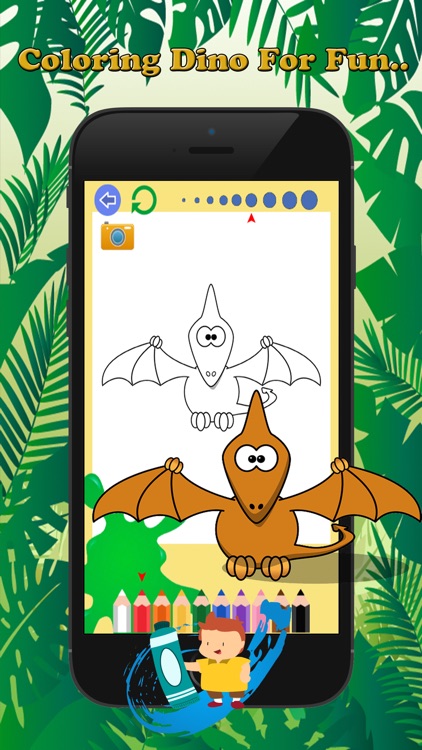 Cute Dino Paint and Coloring Book Learning Skill - Fun Games Free For Kids screenshot-4
