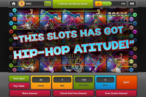 “HipHop star 777 slots machine: You are rock star” Las vegas style casino HD screenshot 3