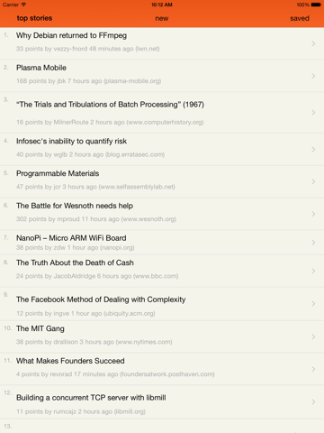 Screenshot #4 pour Y Hourly - a free Hacker News app for news.ycombinator.com