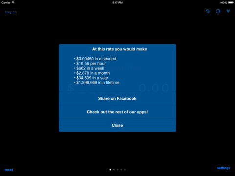 Screenshot #5 pour Money Meter - time and rate your income! Motivation, analysis and time management tool, including a rate timer and converter.