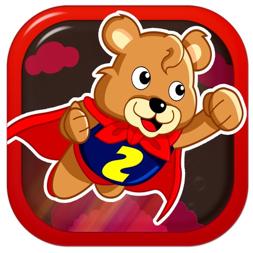 A Baby Bear SuperHero Flying Game Icon