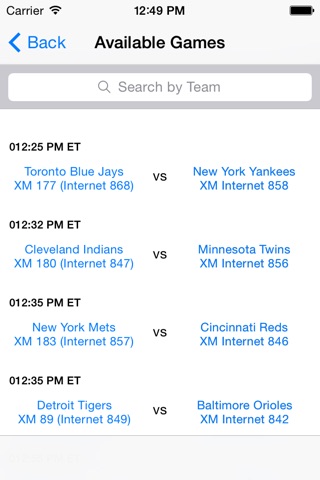 Satellite Sports Guide for Sirius XM screenshot 2