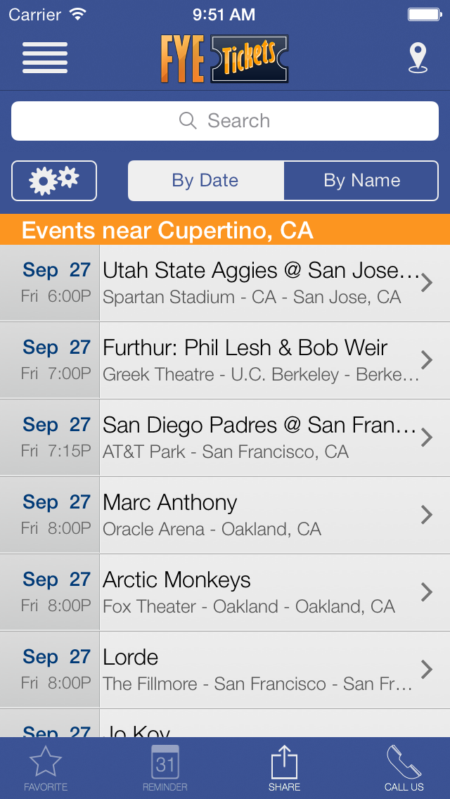 FYE Tickets iPhone screenshot 1 - Entertainment app