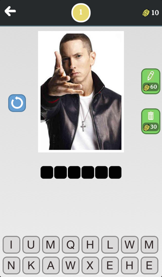 Screenshot #1 pour Chanteur Quiz - Musique, trouvez qui est la celebrite!