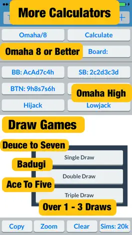 Game screenshot Galts Motor: Poker Calculator for Holdem, Omaha, Deuce to Seven, Badugi & Ace to Five Games apk