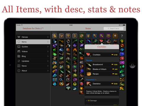 Database for Dota 2™ iPad screenshot