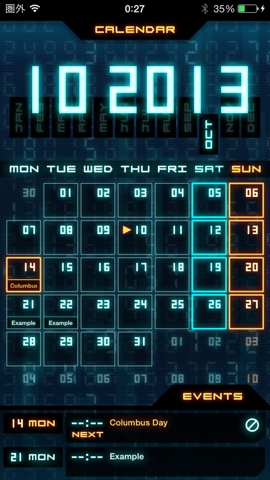 #1. Flashback - Sci-Fi Style Calendar (iOS) 由: OCTUDIO