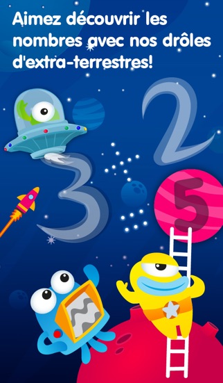 Screenshot #1 pour Extra-terrestres & Nombres - jeux éducatif de math apprendre des chiffres, a compter & base mathématiques pour les enfants et le bébé