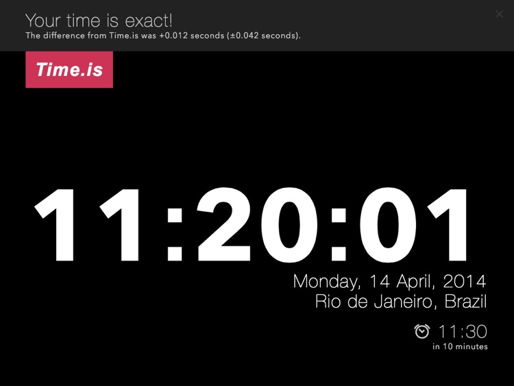 Time.is - exact time for any time zone