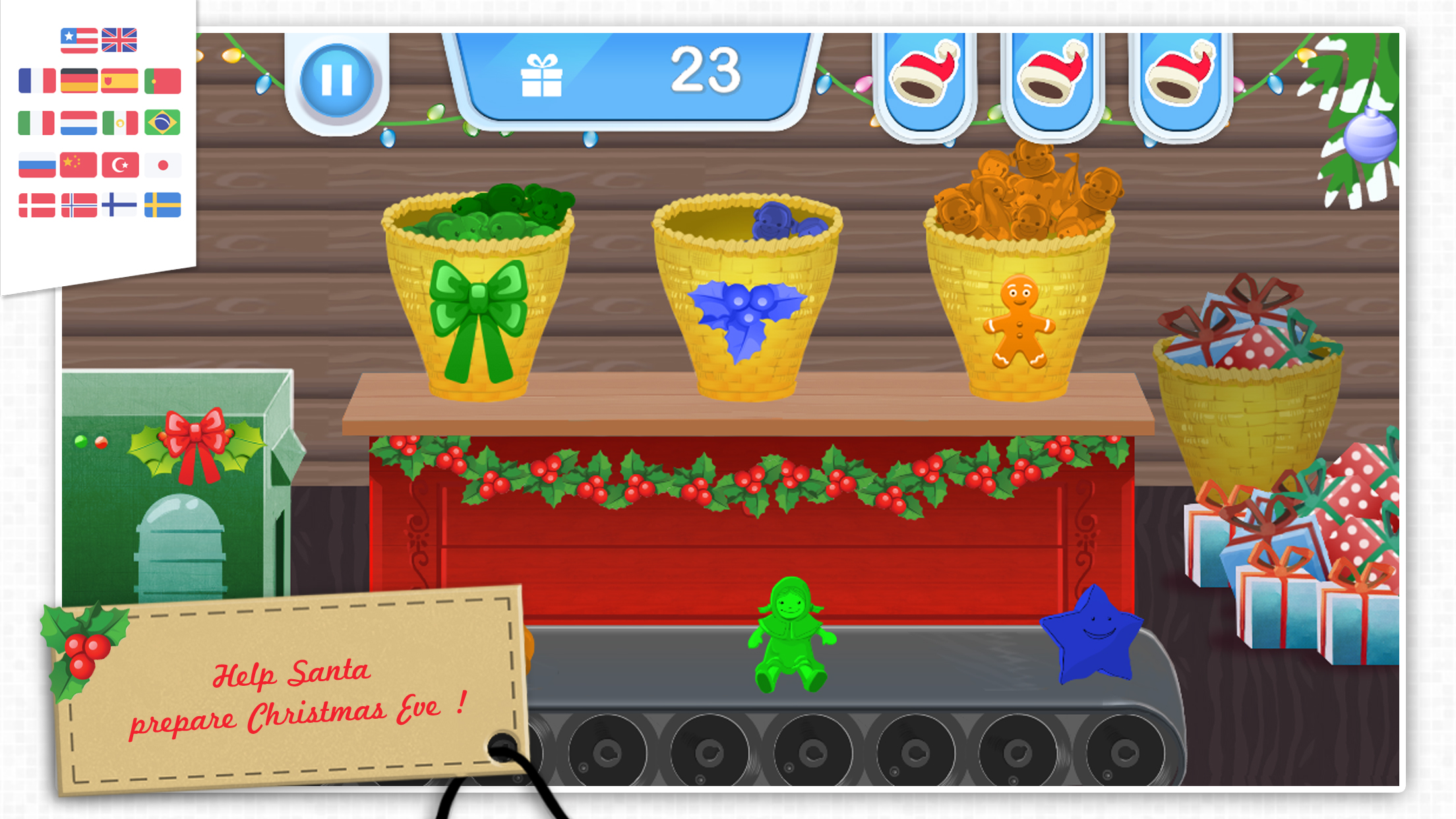 Santa's home - Join Santa Claus at his house and help him get ready for Christmas.